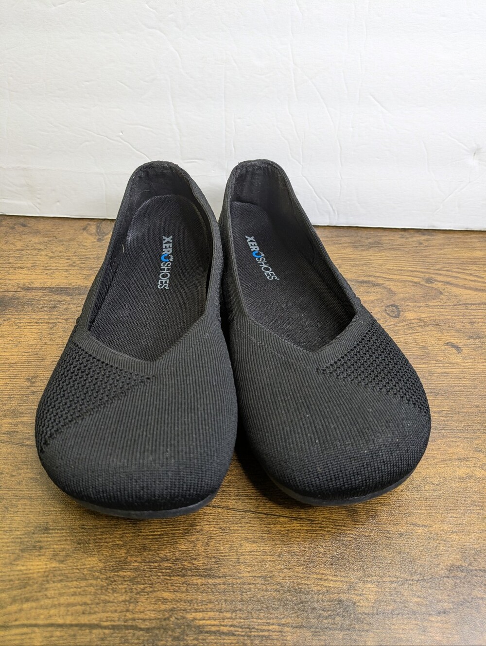 Xero Shoes Phoenix Knit Ballet Flats 9 Black Slip On Lightweight Casual Minimali - Picture 2 of 10